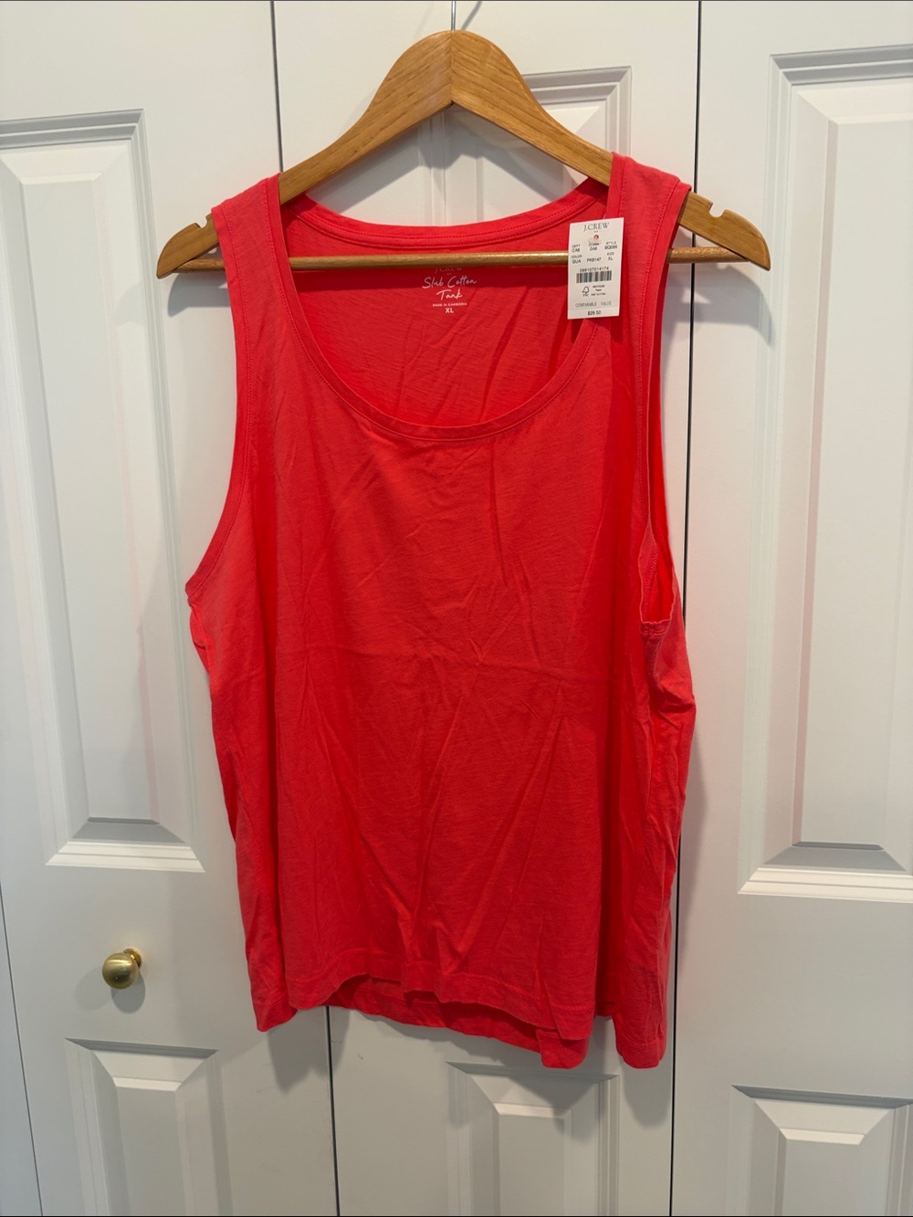 NWT! J Crew bright pink slub cotton tank XL